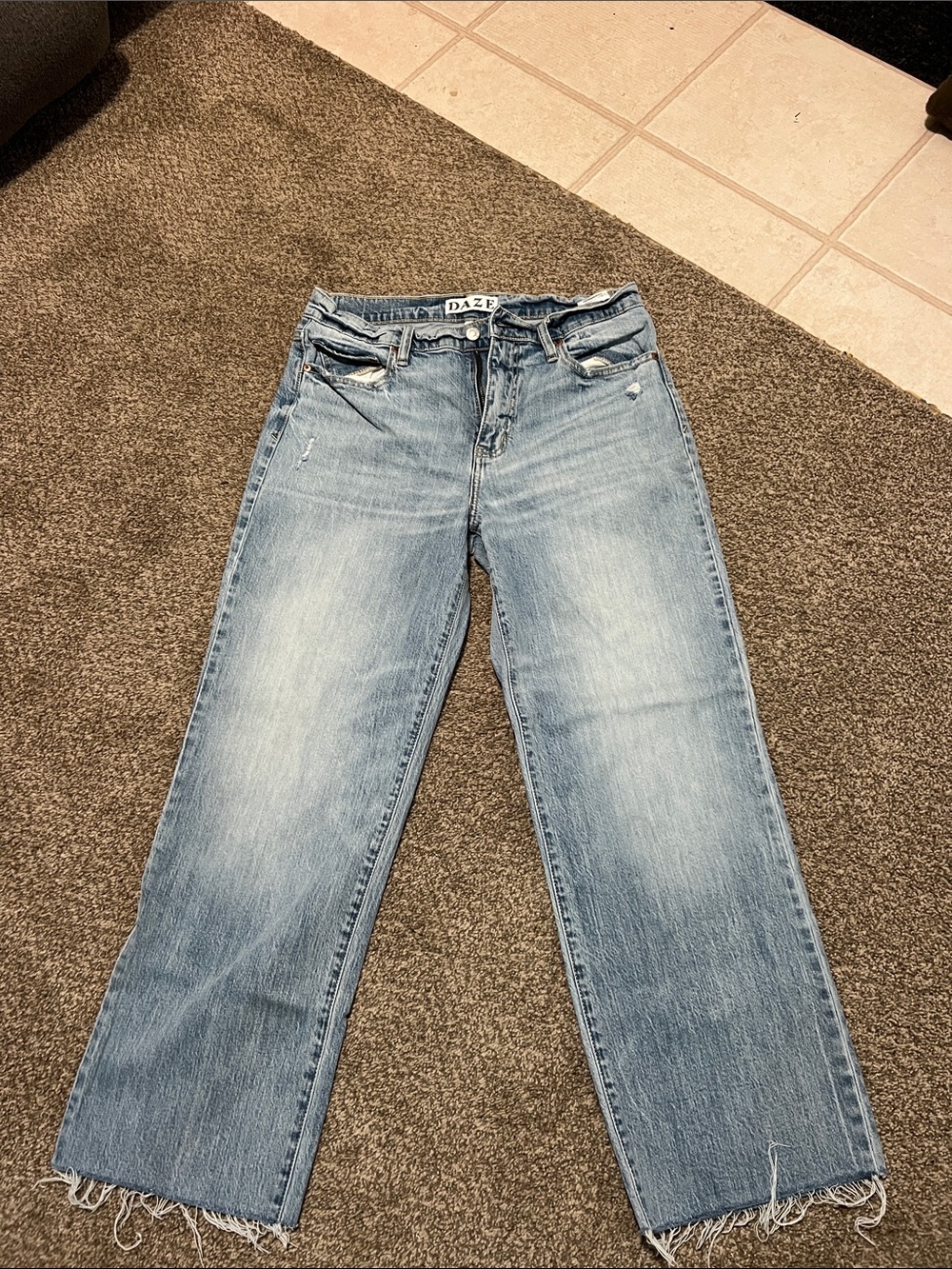 DAZE Light Blue Straight Leg Women's Jeans 28